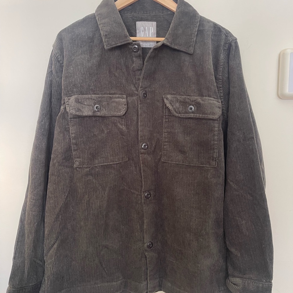 GAP Men's Corduroy Shirt Jacket - Dark Green